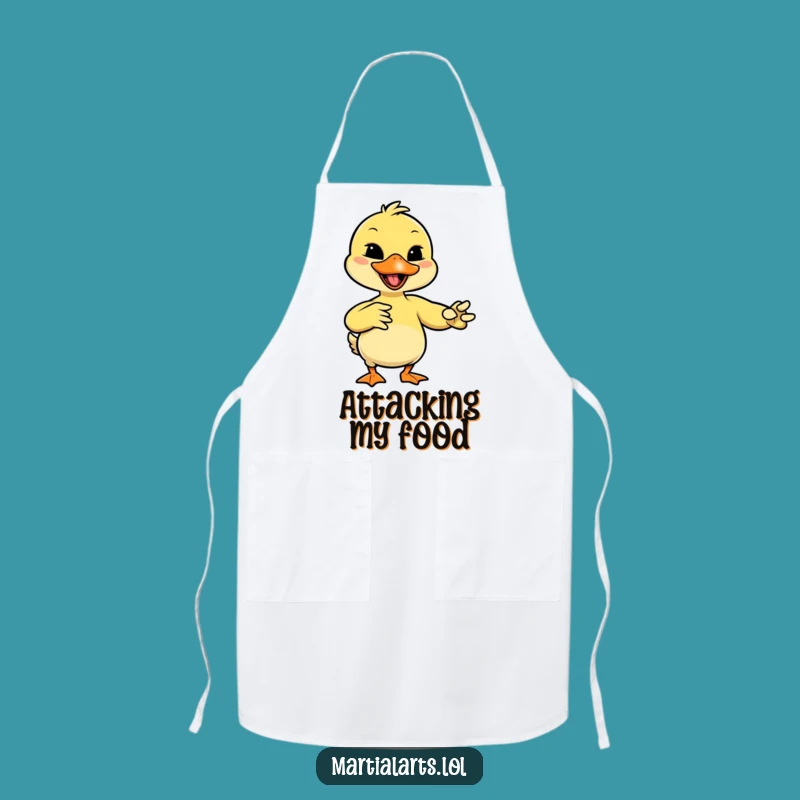Funny Duck Martial Arts Chef Apron - Giggling Cook Gift