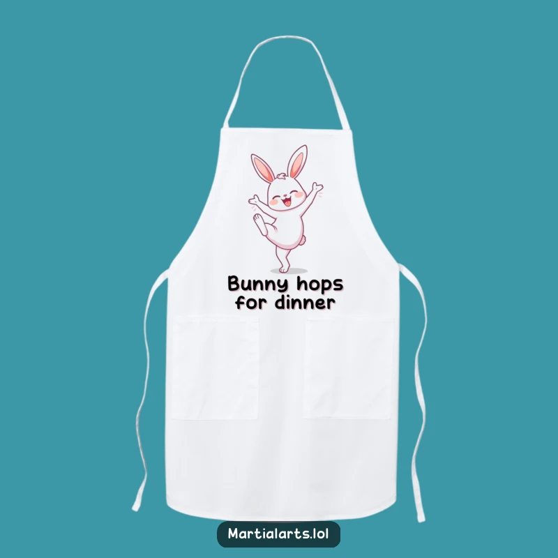 Funny Chef Bunny High Knee Apron: Cook with Energy!