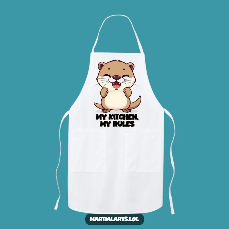Funny Apron: Delighted Otter Chef - Defensive Cooking and Kitchen Humor
