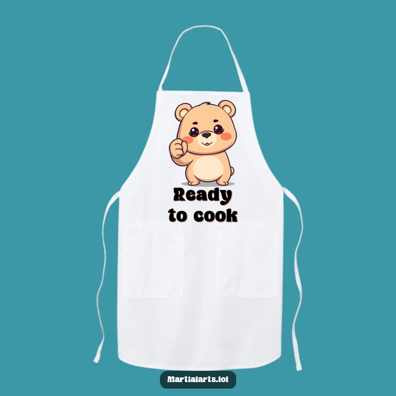Funny Bear Fist Chef Apron - Happy Determined Cook Gift