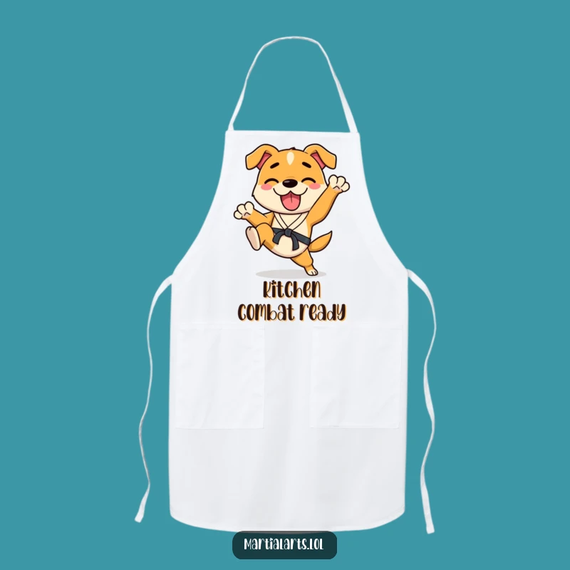 Funny Dog Chef Apron - Energetic Kicking Kitchen Gift