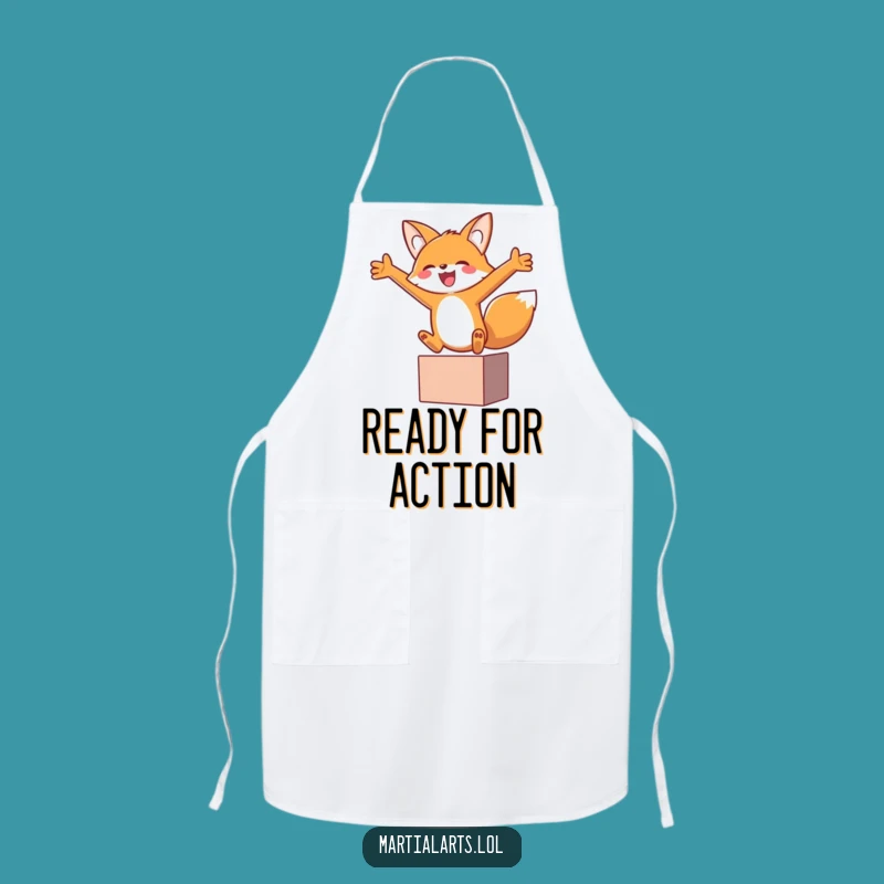 Funny Fox Block Chef Apron - Joyful Leap Kitchen Accessory Gift