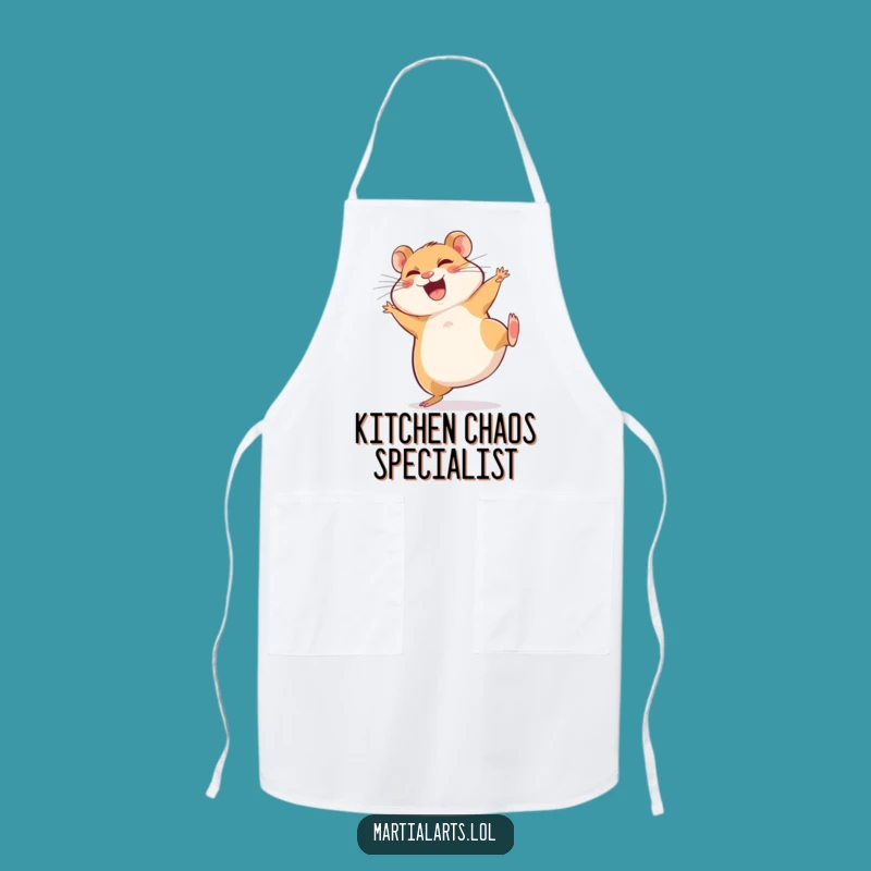 Funny Giggling Hamster Kick Apron - Cook Up Laughs