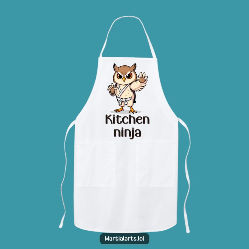 Funny Proud Owl Karate Apron - Disciplined Kitchen Wear