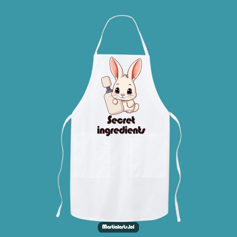 Funny Rabbit Chef Apron: Curious Peeking Kitchen Gift