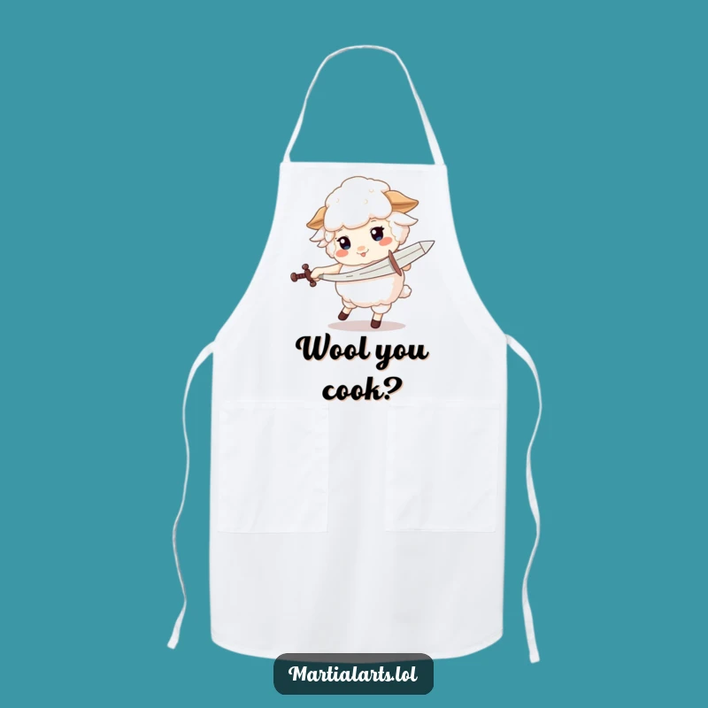 Funny Sheep Sword Apron - Chef's Gift for Knightly Cooking
