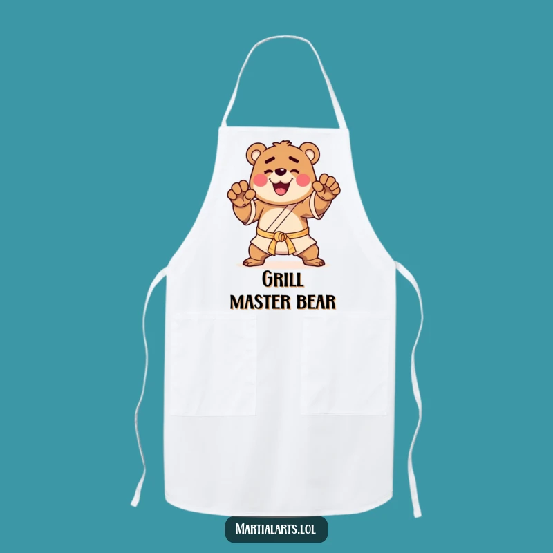 Funny Bear Martial Arts Apron - Cook with Power and Playful Spirit