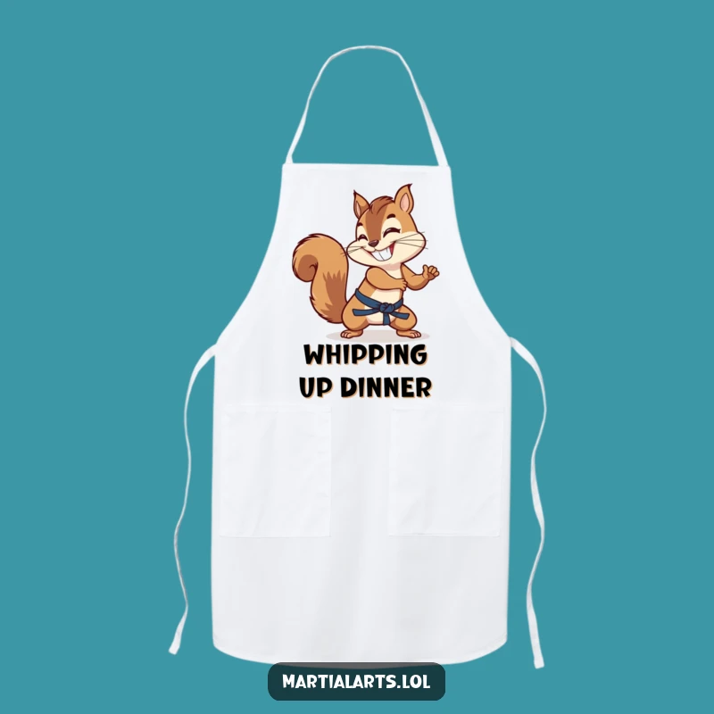Funny Squirrel Tail Chef Apron - Grinning Martial Cook Gift