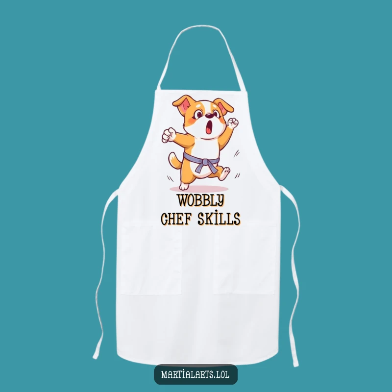 Funny Dog Kick Apron: Kitchen Fun for Martial Arts Loving Dog Owners