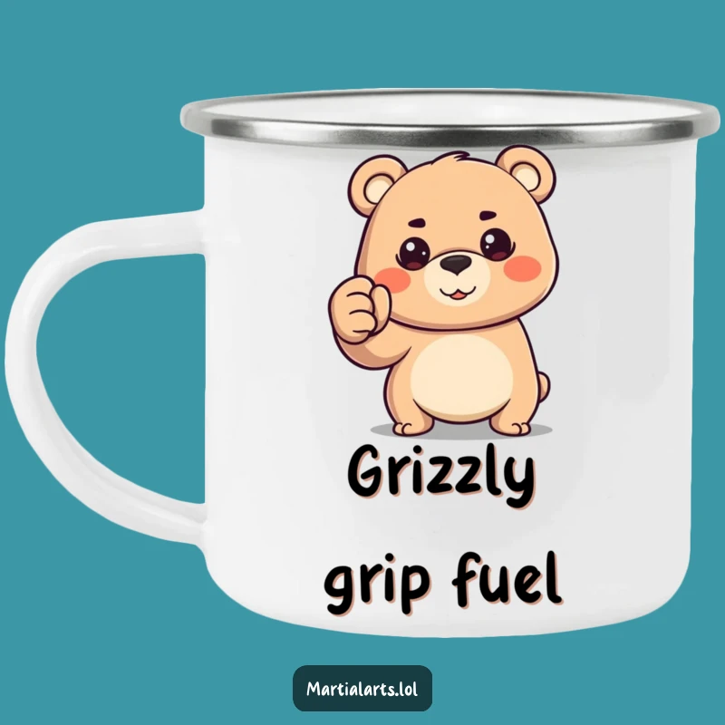 Funny Bear Fist Camping Mug - Happy Determined Outdoors Gift
