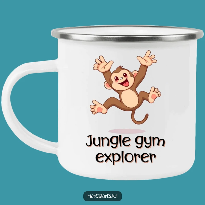 Funny Monkey Flip Camping Mug: Rugged and Playful Primate, Outdoor Funny Gift