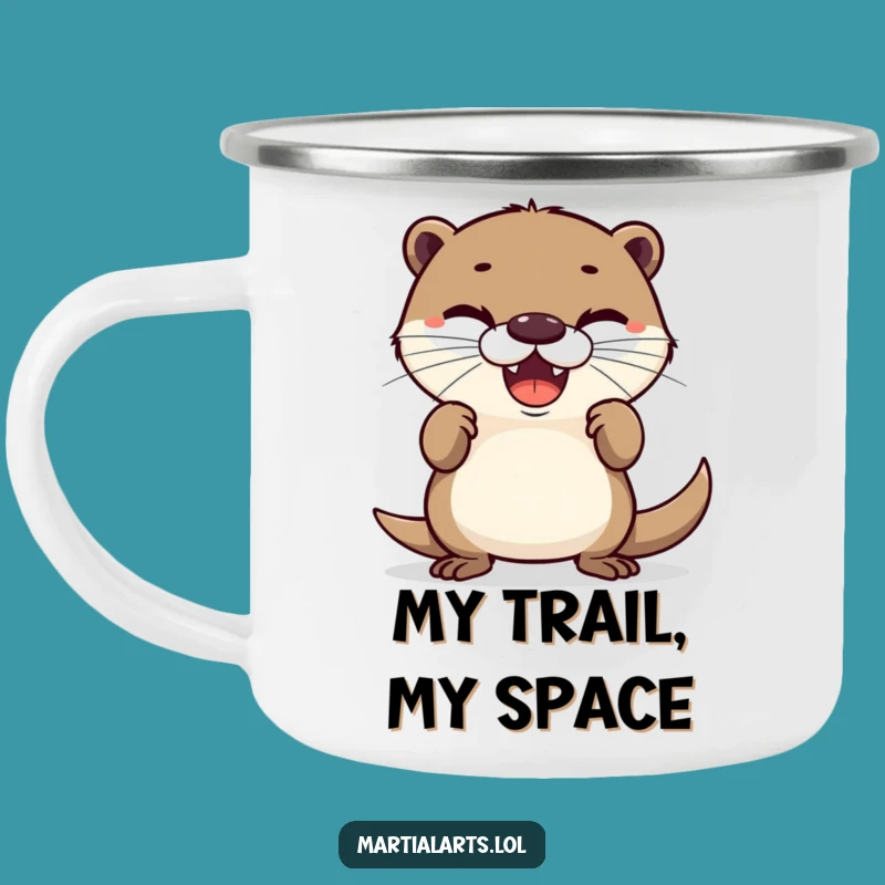 Funny Camping Mug: Delighted Otter's Defense - Outdoor Humor for Adventurers