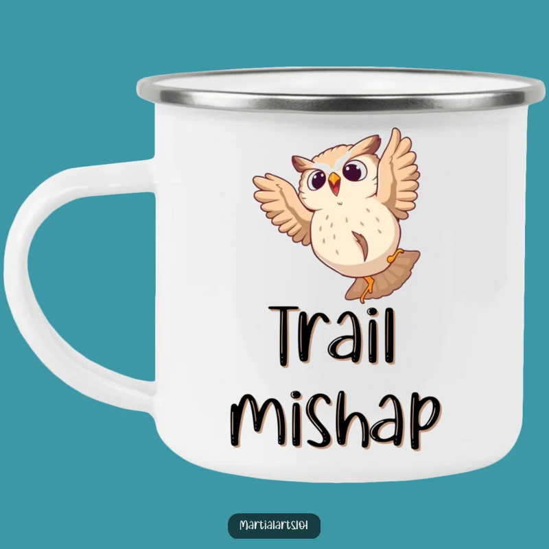 Funny Startled Owl Camping Mug: Sip with Surprise Outdoors, Hilarious Gift