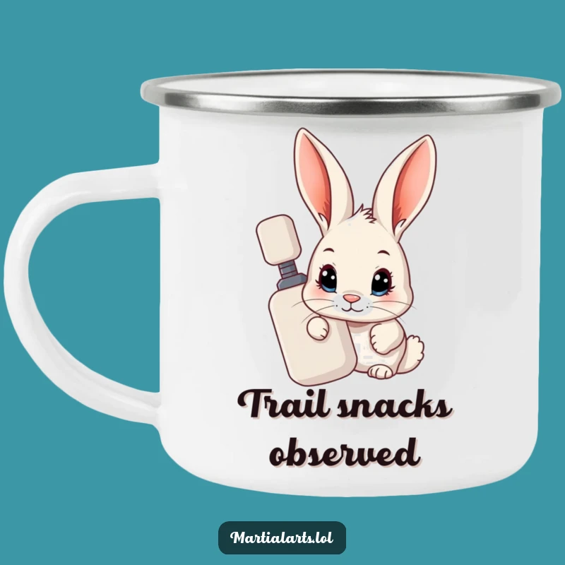 Funny Rabbit Campfire Mug: Curious Peeking Outdoor Gift