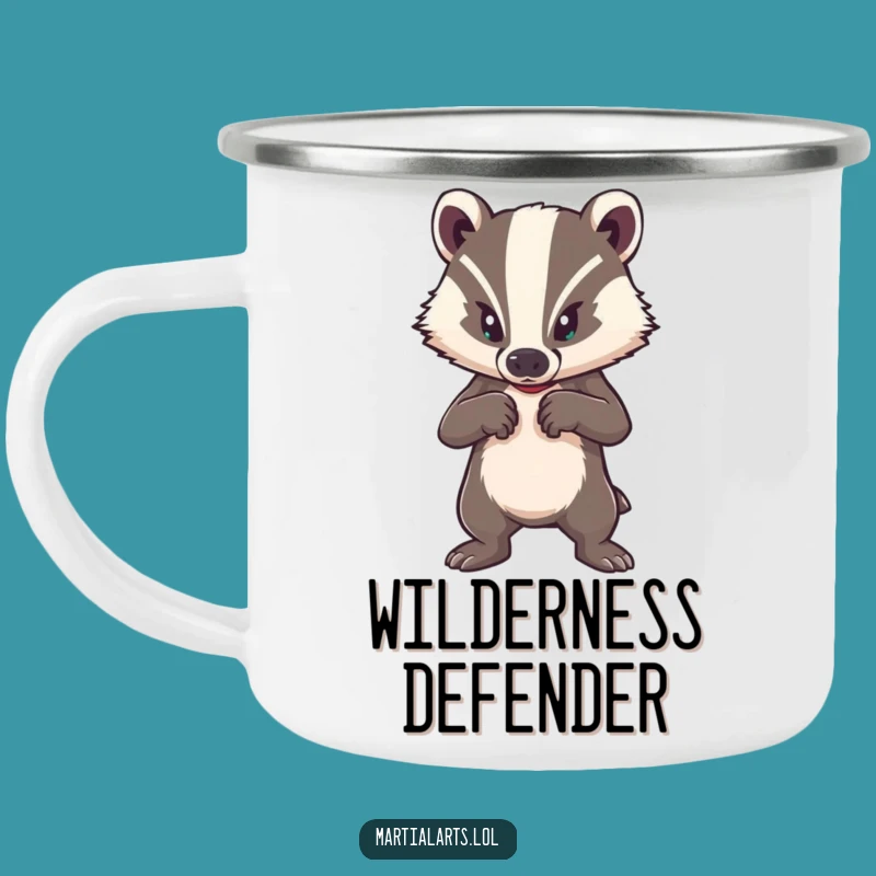 Funny Brave Badger Camping Mug: Adventure Securely, Hilarious Gift