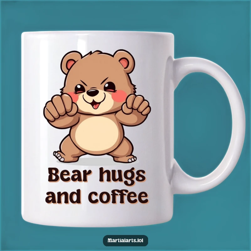 Funny Bear Punch Mug: Powerful Action, Hilarious Gift for Strong Personalities