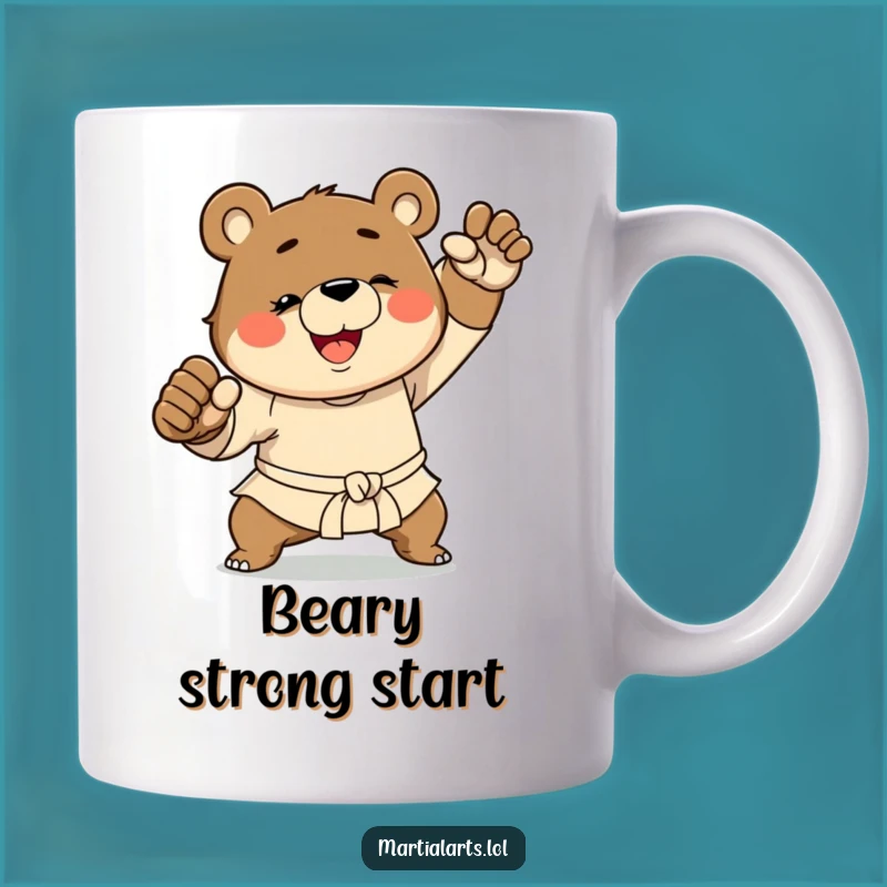 Funny Martial Arts Bear Mug: A Hilarious Gift for Karate Lovers!