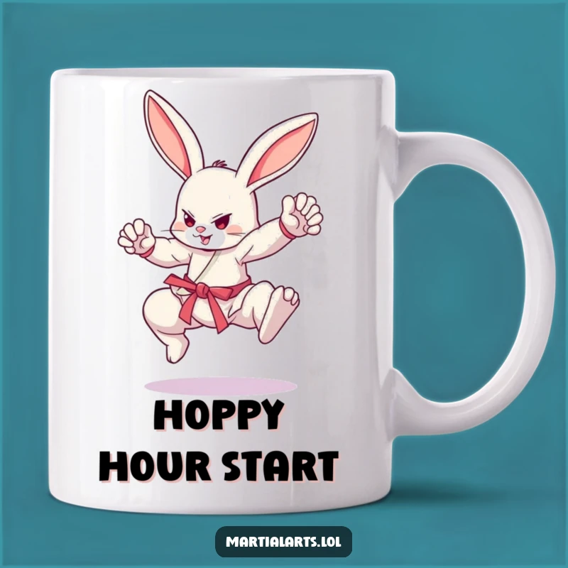 Funny Bouncing Bunny Martial Arts Mug - A Hop-tastic Funny Gift
