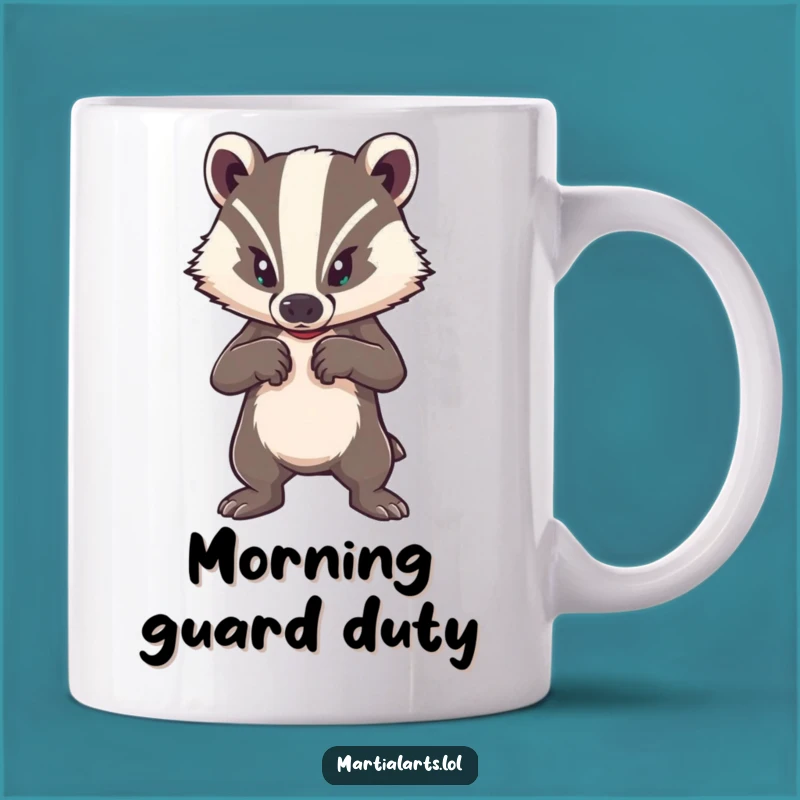 Funny Brave Badger Mug: Stand Your Ground with Humor, Hilarious Gift