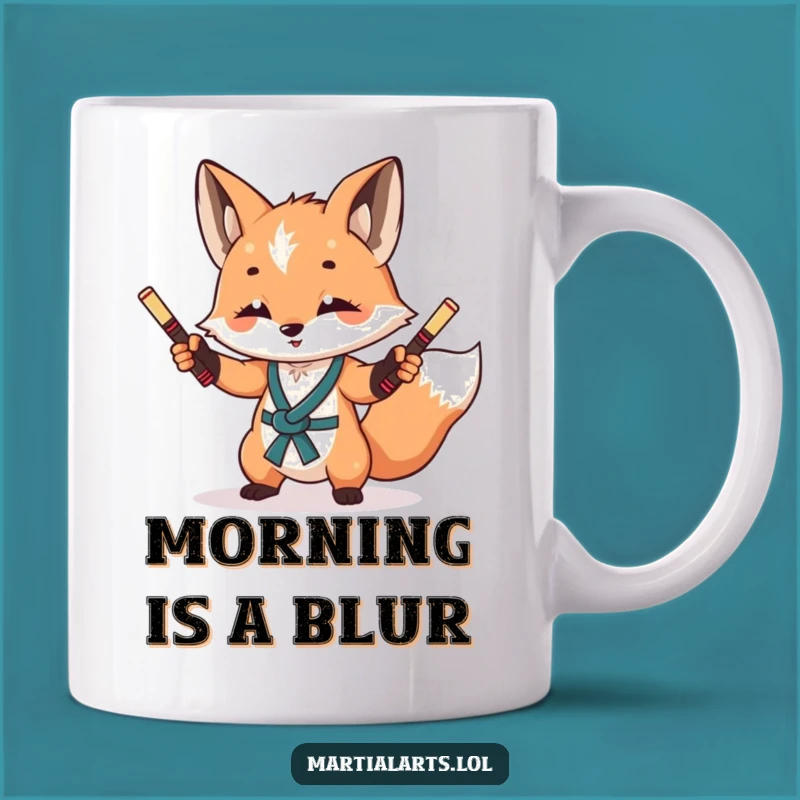 Funny Fox Nunchuck Mug: Hilarious Martial Arts Fox Gift for Tricksters