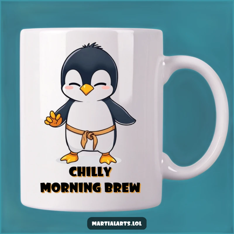 Funny Penguin Karate Mug: Clumsy Martial Artist, Adorable and Funny Gift for Penguin Lovers
