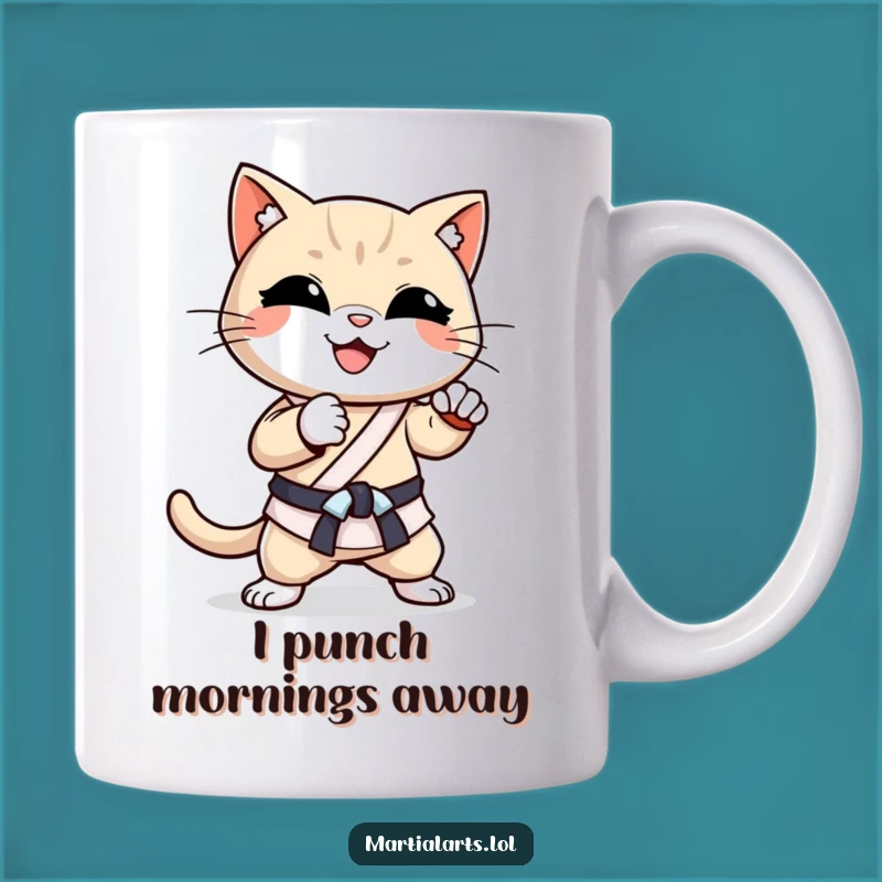 Funny Cat Karate Chop Mug: Hilarious Martial Arts Cat Gift for Cat Lovers