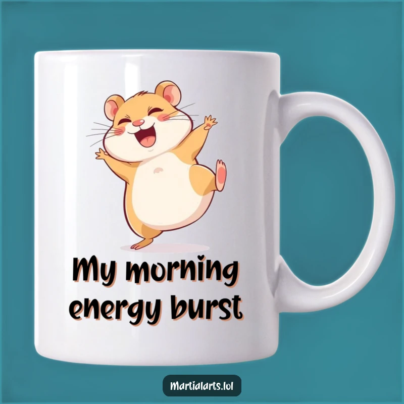 Funny Giggling Hamster Kick Mug Gift - Adorable Pet Action