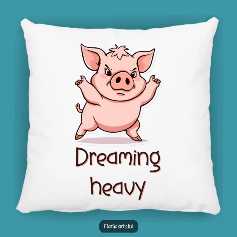 Funny Determined Pig Martial Arts Pillow - Comfy & Powerful Decor