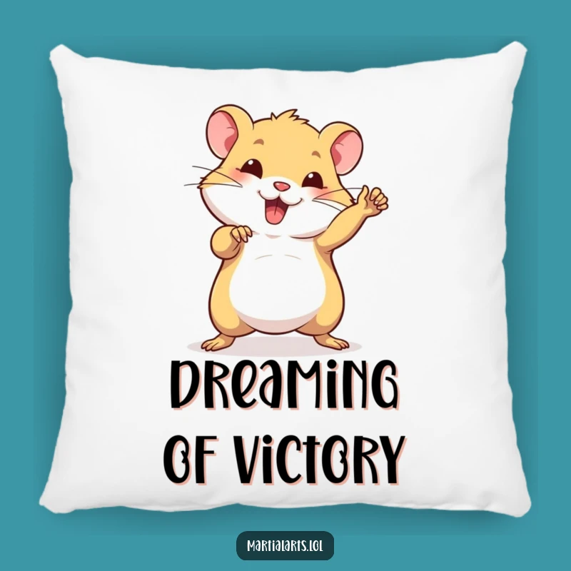 Funny Hamster Karate Pillow - Comfy Cushion for Warrior Moments