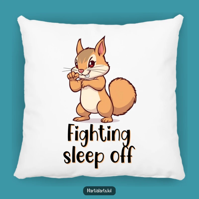 Funny Squirrel Punch Pillow: Cozy Fighter Accent, Soft Funny Gift