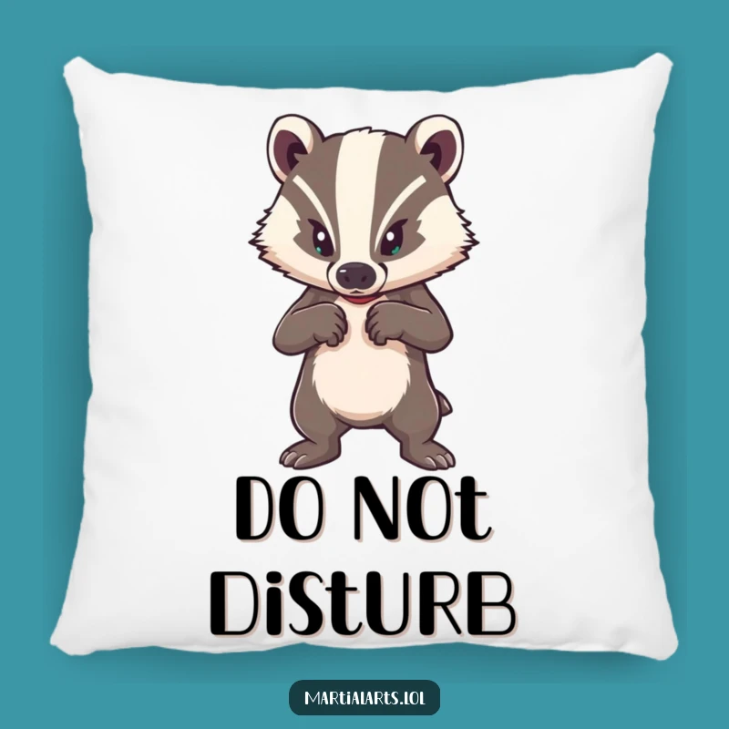Funny Brave Badger Pillow: Snuggle with Security, Hilarious Gift