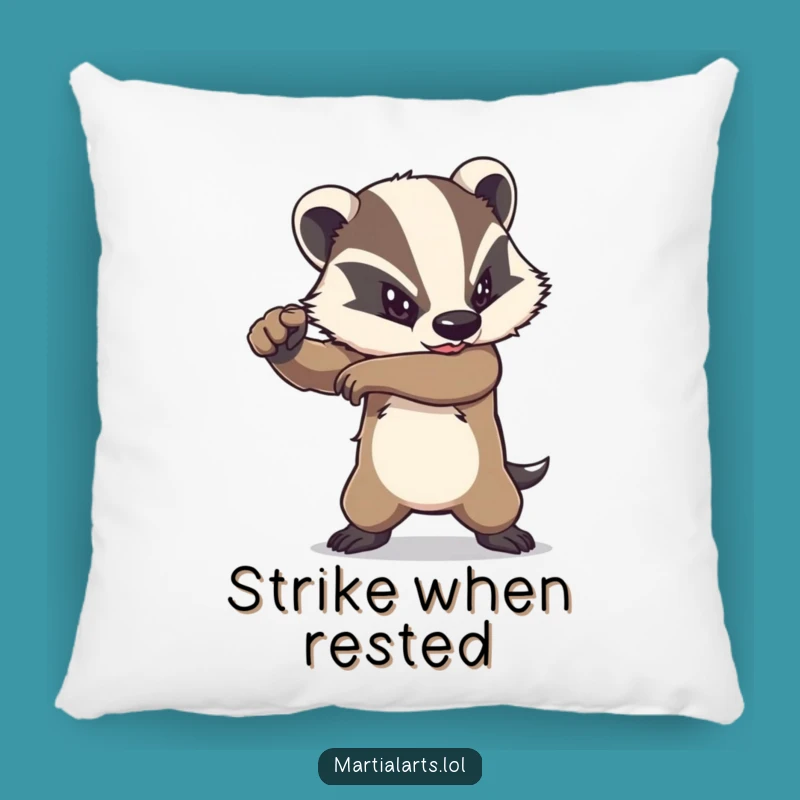Funny Determined Badger Elbow Pillow - Tough Comfort Item