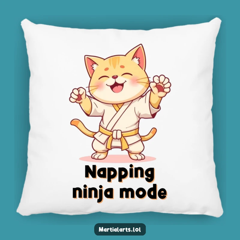 Funny Karate Cat Pillow: Cozy Comfort, Dynamic Pose Decorative Pillow Gift