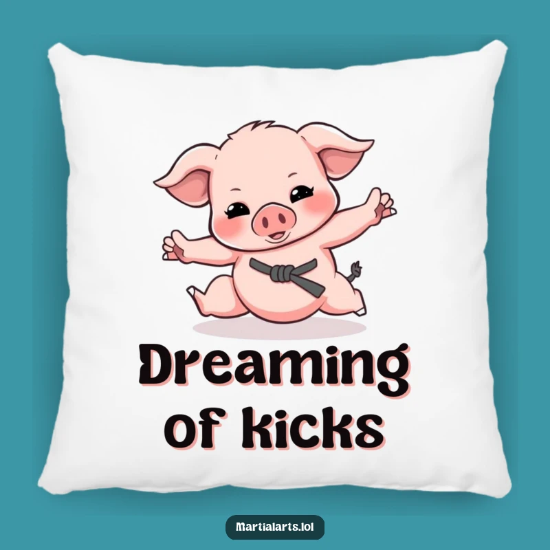 Funny Piglet Martial Arts Pillow: Cozy Porky Comfort, Soft Funny Gift