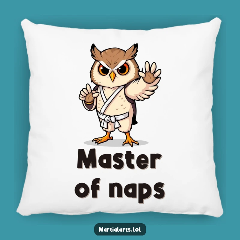 Funny Proud Owl Karate Pillow - Soft Martial Arts Comfort
