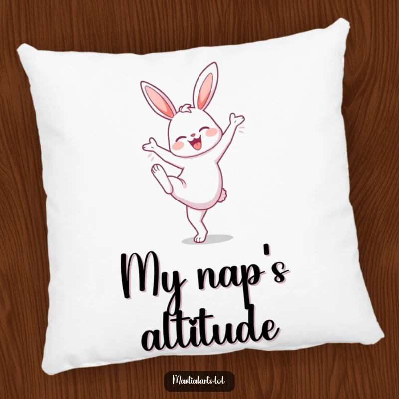 Funny Bunny High Knee Pillow: A cheerful bunny in a high knee lift pose, offering plush comfort and a humorous, motivating accent.