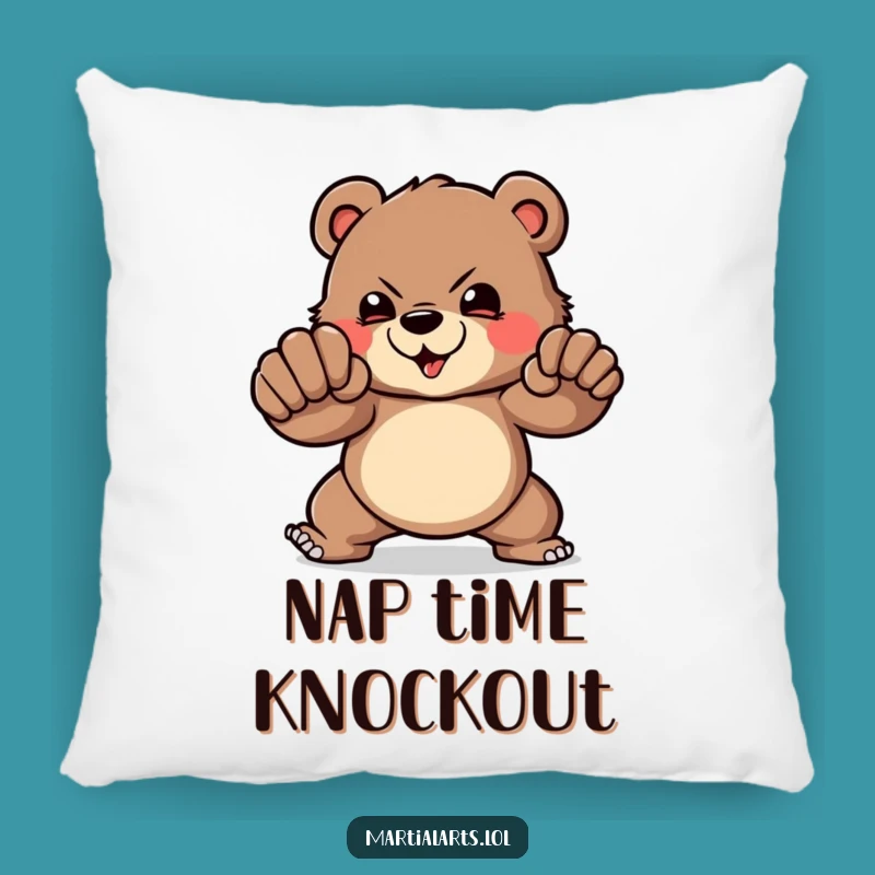 Funny Bear Punch Pillow: Comforting Strength, Hilarious Decorative Pillow Gift