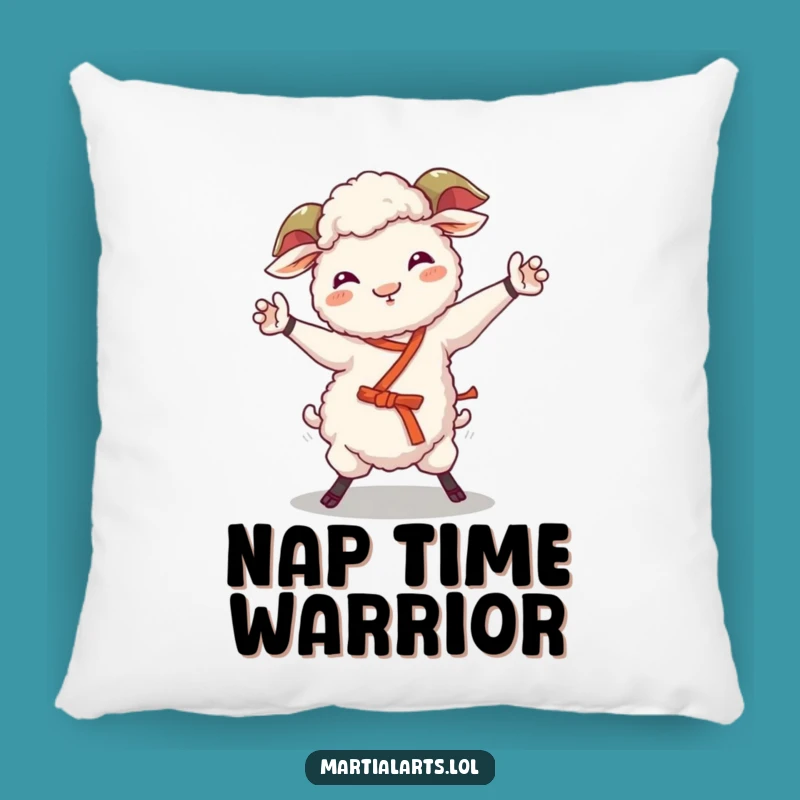 Funny Sheep Martial Arts Pillow: Snuggle with Silliness!