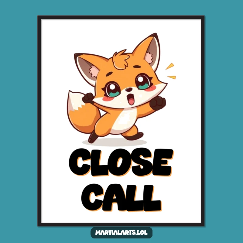 Funny Fox Dodge Digital Art - Instant Humorous Decor for Reaction Fans
