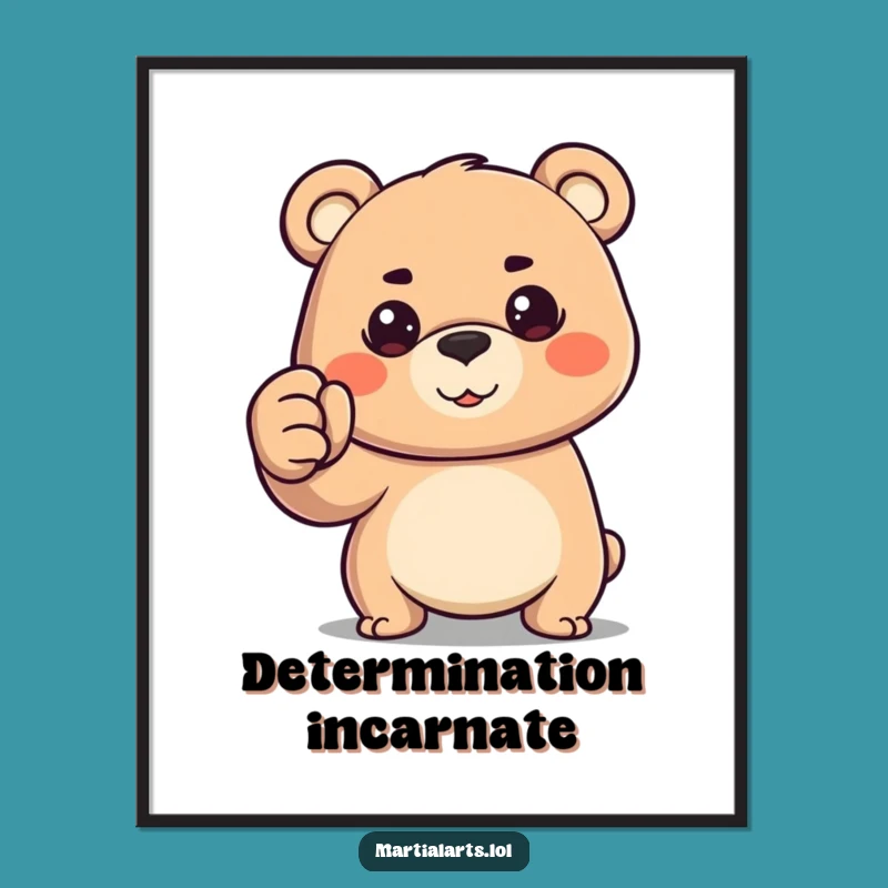 Funny Bear Fist Digital Art - Happy Determined Warrior Print Gift