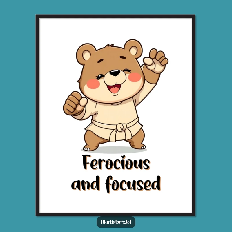 Funny Bear Martial Arts Digital Art: Instant Action-Packed Humor!