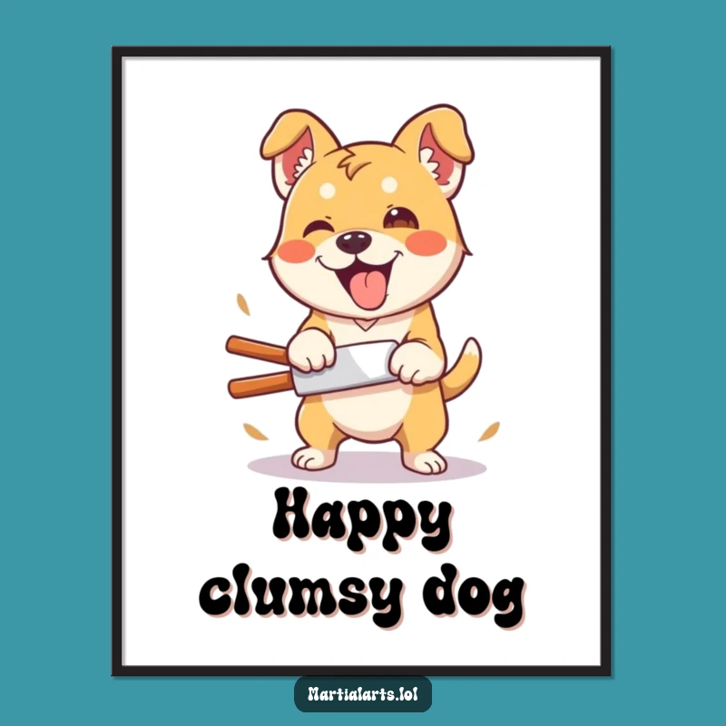 Funny Dog Chop Digital Print: Silly Enthusiast Humor Art Gift