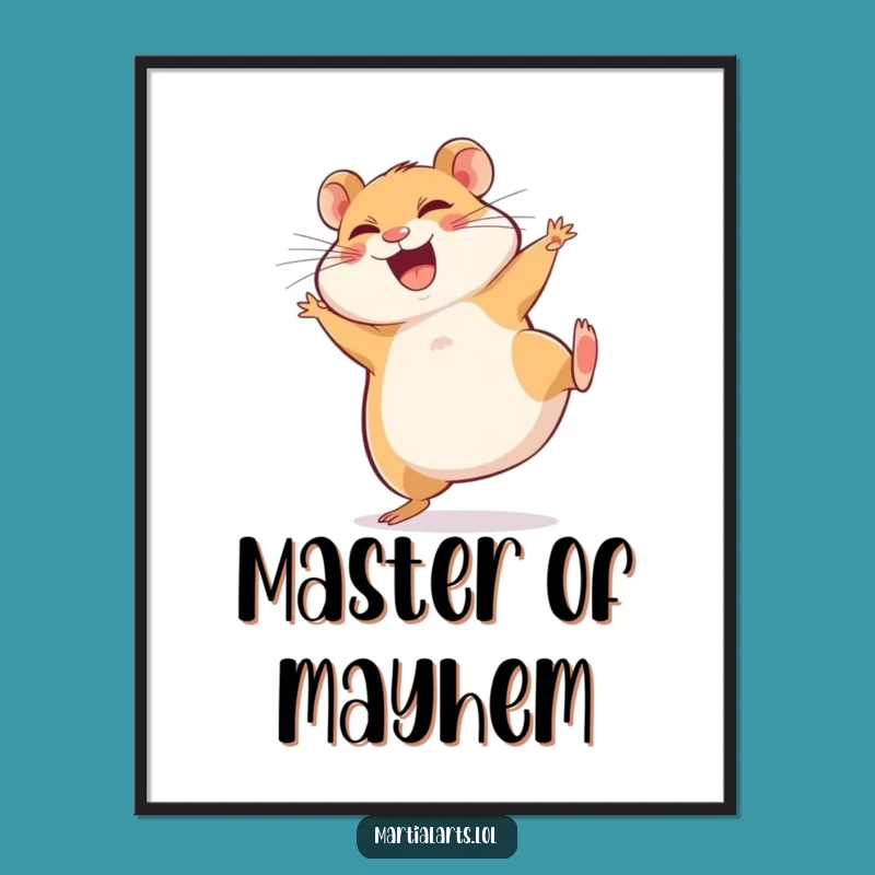 Funny Giggling Hamster Kick Digital Art - Instant Humorous Decor