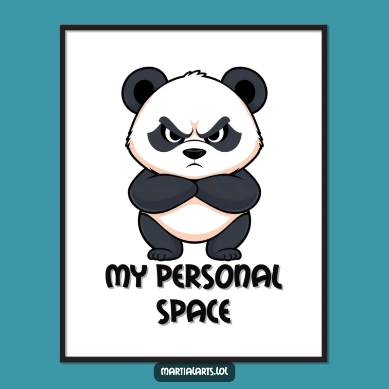 Funny Panda Digital Art: Fierce Protection and Humor for Your Walls