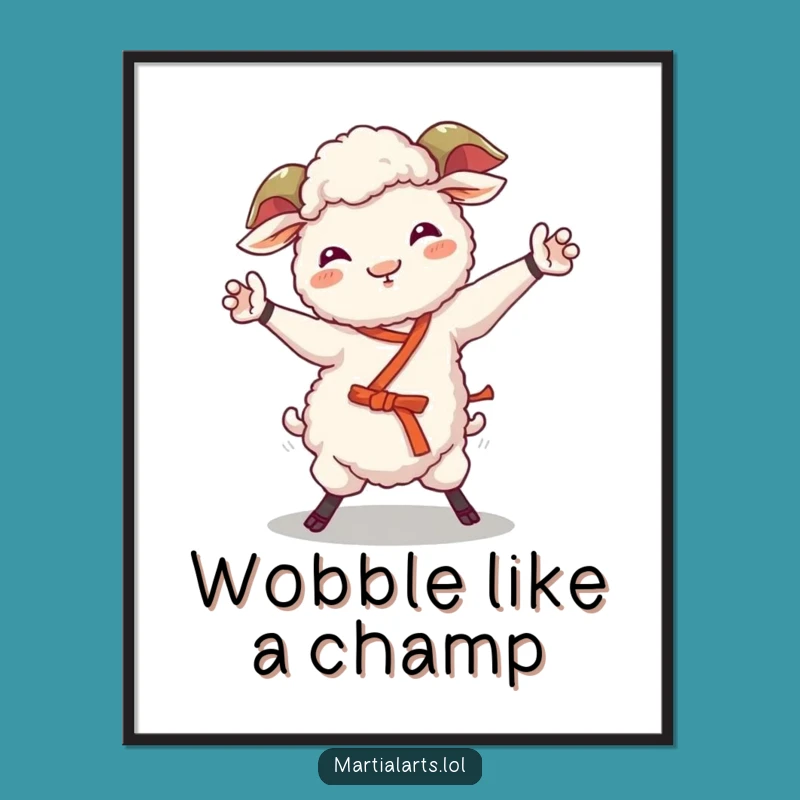 Funny Sheep Martial Arts Art Print: Instant Giggle Download!
