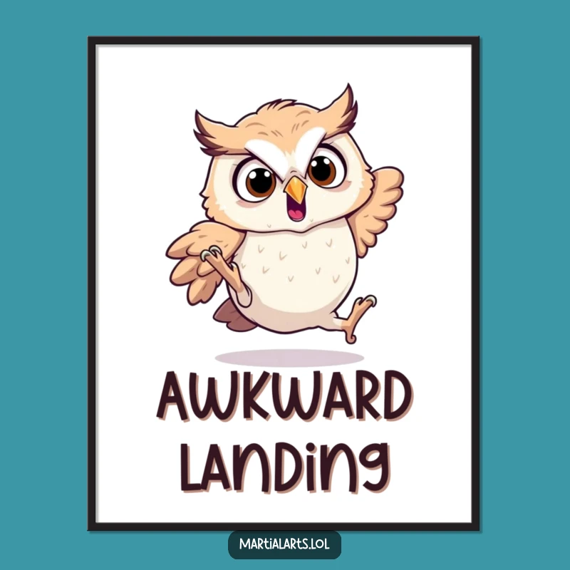 Funny Startled Owl Digital Art - Tumbles Instantly, Quirky Download
