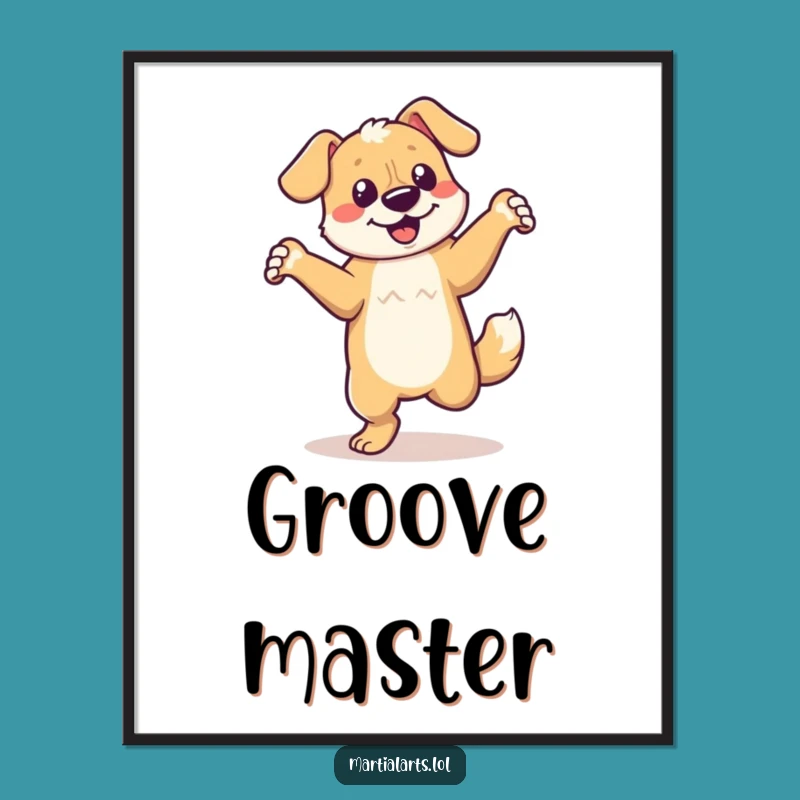 Funny Dancing Dog Digital Art - Energetic Spin, Instant Joyful Download