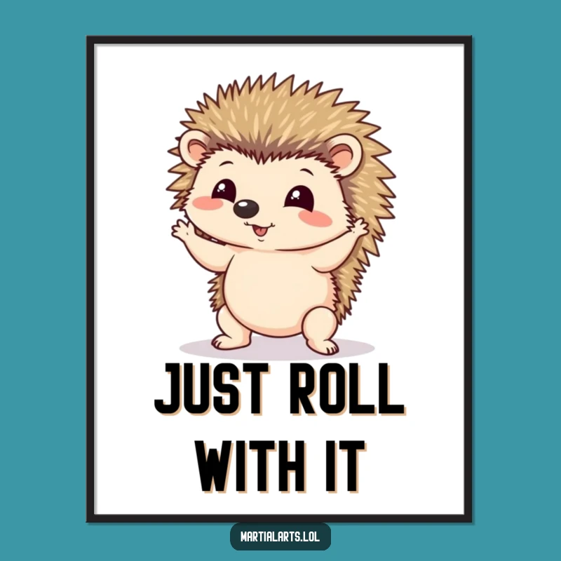 Funny Hedgehog Yoga Digital Art - Instant Wobbly Decor Download
