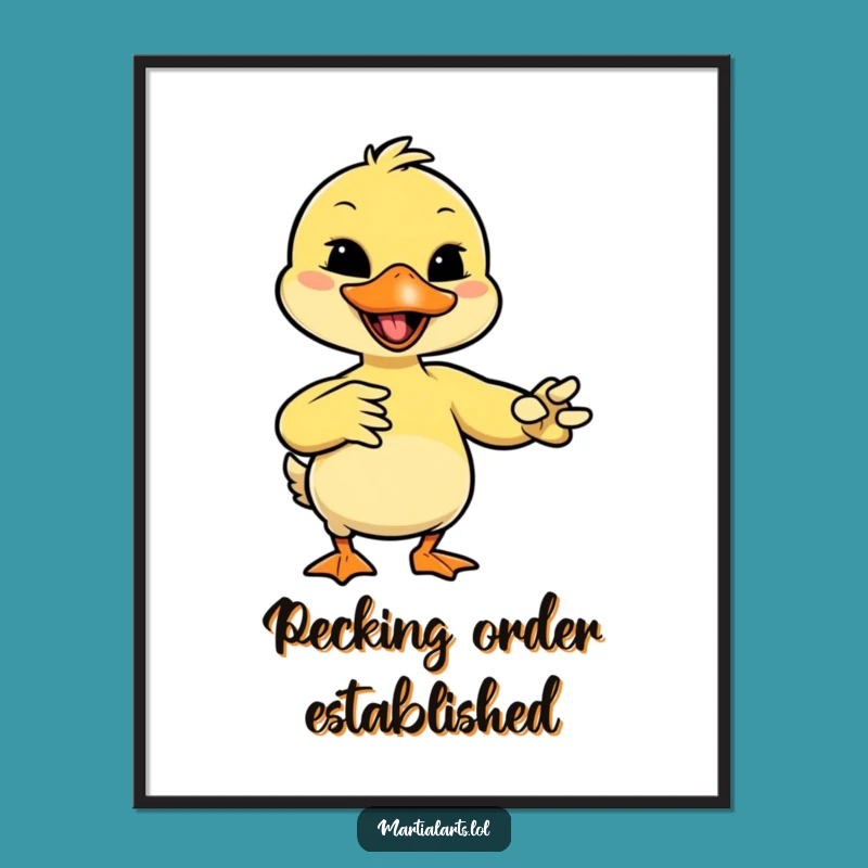 Funny Duck Martial Arts Digital Art - Giggling Fighter Print Gift