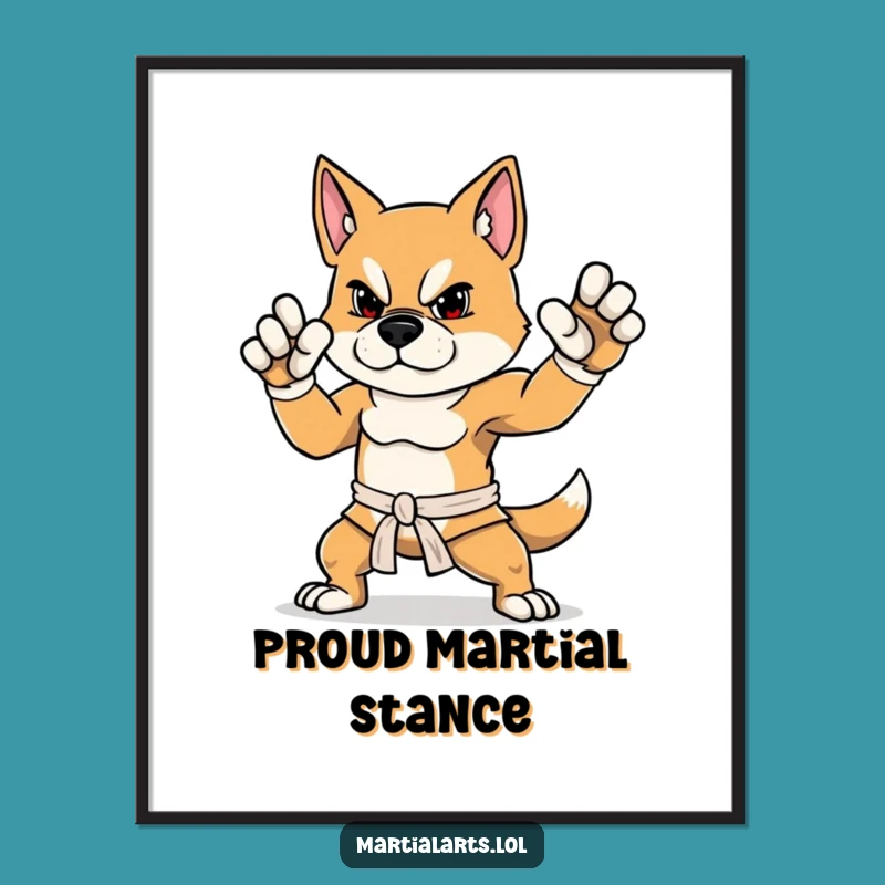 Funny Dog Digital Art: Martial Arts Dog Print for a Wonderful Funny Gift